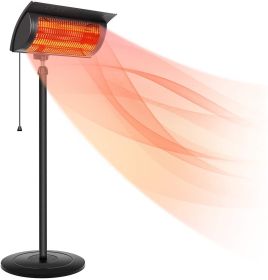 Simple Deluxe Standing Heater Patio Outdoor Balcony, Courtyard with Overheat Protection, 750W/1500W, Large